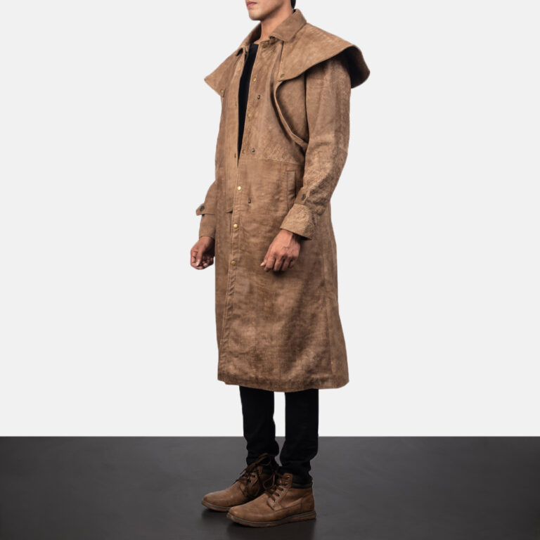 Mens Maverick Brown Leather Duster4653-3-1557053556596